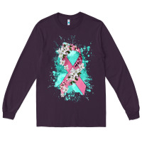 Plum cancer ribbon Long Sleeve Tee - CowGirlArtShop