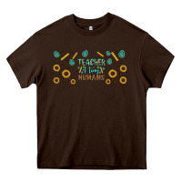 Chocolate Brown teacher of tiny humans libbey glass Heavy Core Tee - BundleAndBundleShop
