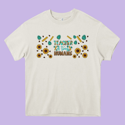 Teacher Of Tiny Humans Libbey Glass Heavy Core Tee Designed By Bundleandbundleshop