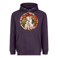 Plum christmas goat family ornament Heavyweight Hoodie - Artiststas