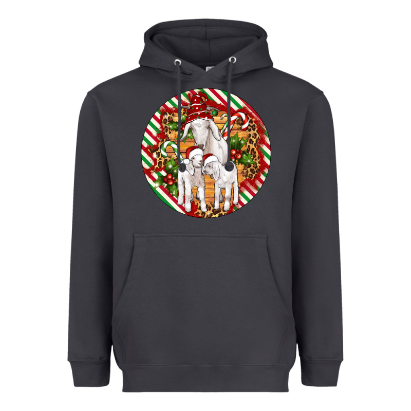 Christmas Goat Family Ornament Heavyweight Hoodie by Artiststas | Teevron