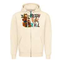Sandshell happy fall y all Zipper Hoodie - CowhideDigitalArt