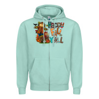 Seafoam happy fall y all Zipper Hoodie - CowhideDigitalArt