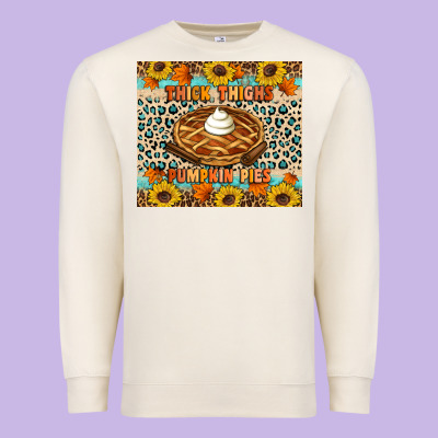 Thick Thighs Pumpkin Pies Premium Sweatshirt Designed By Artiststas