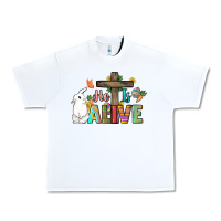 White He is alive Easter Day Urban Heavy Tee - HowdyJamesFarm