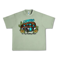 Oil Green camping is my happy place2 Urban Heavy Tee - JahusDesignShop