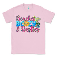 Bubblegum Pink Beaches boozy besties Summer Classic Tee - NancyCooperArtShop