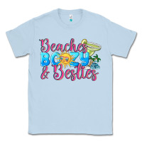 Dusty Blue Beaches boozy besties Summer Classic Tee - NancyCooperArtShop