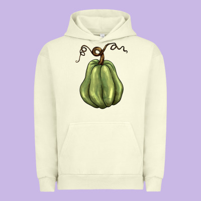 Gourd Green Pumpkin Urban Hoodie Designed By Barkaloodesign