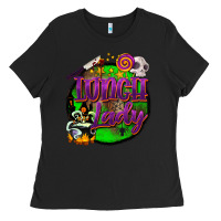 Black halloween lunch lady Ladies Tee - BarkalooDesign