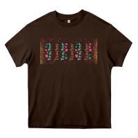 Chocolate Brown teacher gemstone and pink flower libbey glass Heavy Core Tee - BundleAndBundleShop