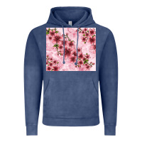 Vintage Denim hibiscus flowers with glitter Vintage Hoodie - TumblerDesignByShophia
