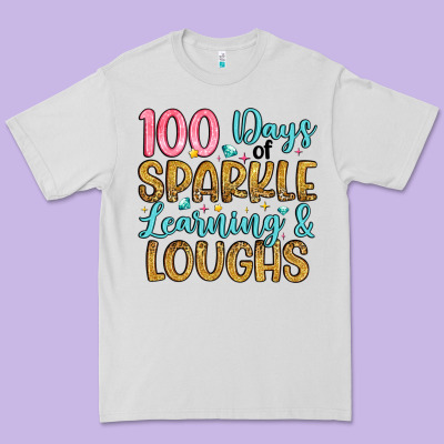 100 Days Of Sparkle Learning And Loughs Premium Tee Designed By Artiststas