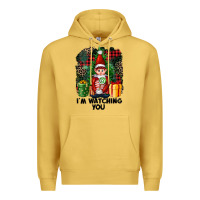 Antique Gold I'm Watching You Elf Premium Hoodie - FaDigitalArtStudio
