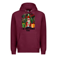 Burgundy I'm Watching You Elf Premium Hoodie - FaDigitalArtStudio