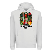 Dove Grey I'm Watching You Elf Premium Hoodie - FaDigitalArtStudio