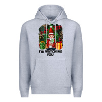 Heather Grey I'm Watching You Elf Premium Hoodie - FaDigitalArtStudio