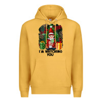 Mustard I'm Watching You Elf Premium Hoodie - FaDigitalArtStudio