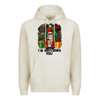 Oatmeal Heather I'm Watching You Elf Premium Hoodie - FaDigitalArtStudio