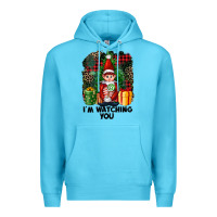 Ocean Blue I'm Watching You Elf Premium Hoodie - FaDigitalArtStudio