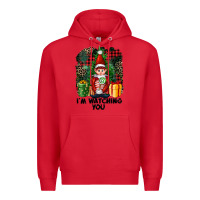 Red I'm Watching You Elf Premium Hoodie - FaDigitalArtStudio