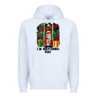 White I'm Watching You Elf Premium Hoodie - FaDigitalArtStudio