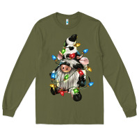 Army Green christmas cow gnome Long Sleeve Tee - CowGirlArtShop