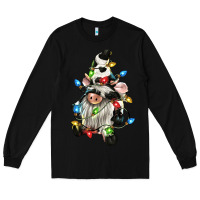 Black christmas cow gnome Long Sleeve Tee - CowGirlArtShop