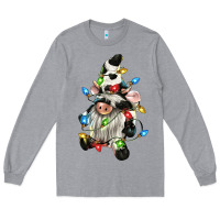 Heather Grey christmas cow gnome Long Sleeve Tee - CowGirlArtShop