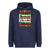 Navy Christmas Jesus Is The Reason Heavyweight Hoodie - Artiststas