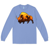 Colony Blue western bison Long Sleeve Tee - Jasminsmagicworld