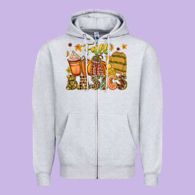 Fall Basics Zipper Hoodie Designed By Cowhidedigitalart