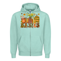 Seafoam Fall Basics Zipper Hoodie - CowhideDigitalArt