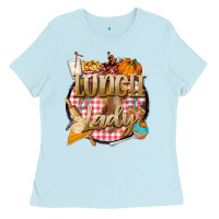 Baby Blue fall  lunch lady Ladies Tee - BarkalooDesign
