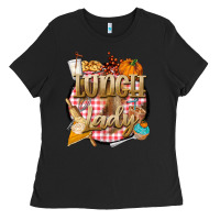 Black fall  lunch lady Ladies Tee - BarkalooDesign