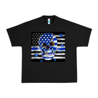 Black police flag patriotic skull Urban Heavy Tee - TumblerDesignByShophia