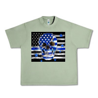 Oil Green police flag patriotic skull Urban Heavy Tee - TumblerDesignByShophia