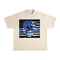 Sandshell police flag patriotic skull Urban Heavy Tee - TumblerDesignByShophia
