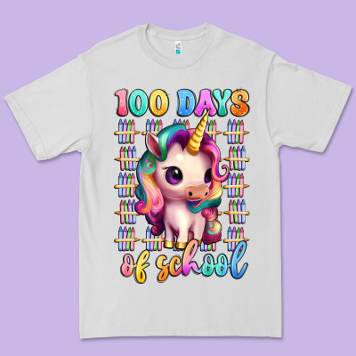 100 Days Of School Unicorn Premium Tee Designed By Artiststas