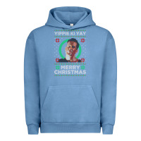 Pigment Pebble Blue Hot Trend Die Hard Christmas Yippie Ki Yay Urban Hoodie - lanVoArt