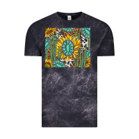 Cloud Black western cactus with sunflowers and turquoise tumbler tbs Vintage Tee - TumblerDesignByShophia