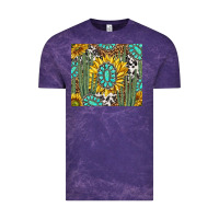 Cloud Purple western cactus with sunflowers and turquoise tumbler tbs Vintage Tee - TumblerDesignByShophia