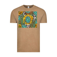 Vintage Coffee western cactus with sunflowers and turquoise tumbler tbs Vintage Tee - TumblerDesignByShophia