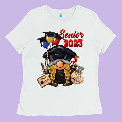 Senior 2023 Gnome Ladies Tee Designed By Barkaloodesign