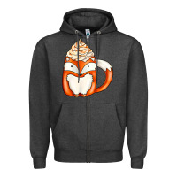 Charcoal Heather coffee cups animal Zipper Hoodie - CowhideDigitalArt