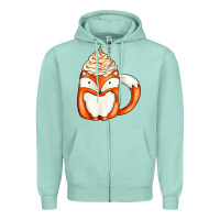 Seafoam coffee cups animal Zipper Hoodie - CowhideDigitalArt