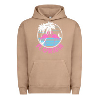 Pigment Burro Hot Trend Florida Pink Flamingo Heart 80S Retro Vintage Style Urban Hoodie - lanVoArt