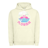 Pigment Pistachio Hot Trend Florida Pink Flamingo Heart 80S Retro Vintage Style Urban Hoodie - lanVoArt