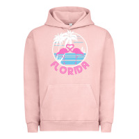 Pigment Salmon Hot Trend Florida Pink Flamingo Heart 80S Retro Vintage Style Urban Hoodie - lanVoArt