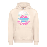 Sandshell Hot Trend Florida Pink Flamingo Heart 80S Retro Vintage Style Urban Hoodie - lanVoArt